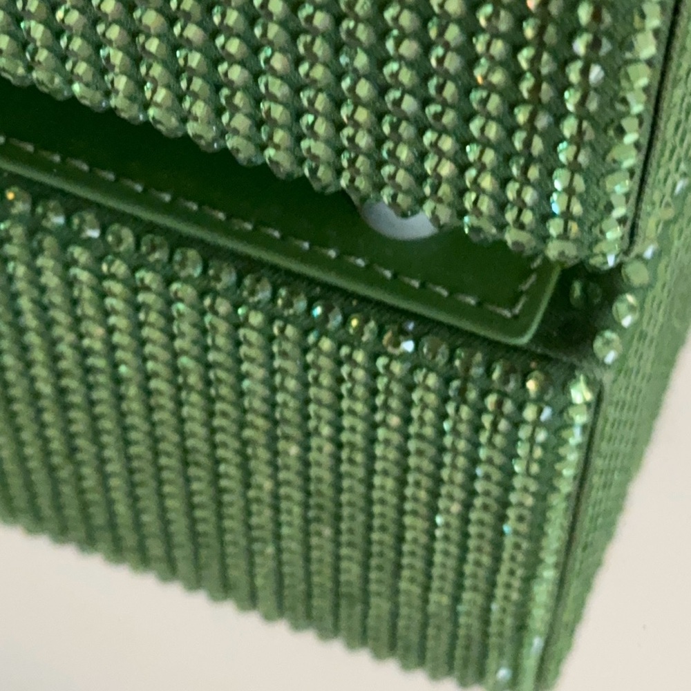Brandon Blackwood Mini Kendrick Trunk Green  Peridot Crystal Bag - Picture 11 of 14